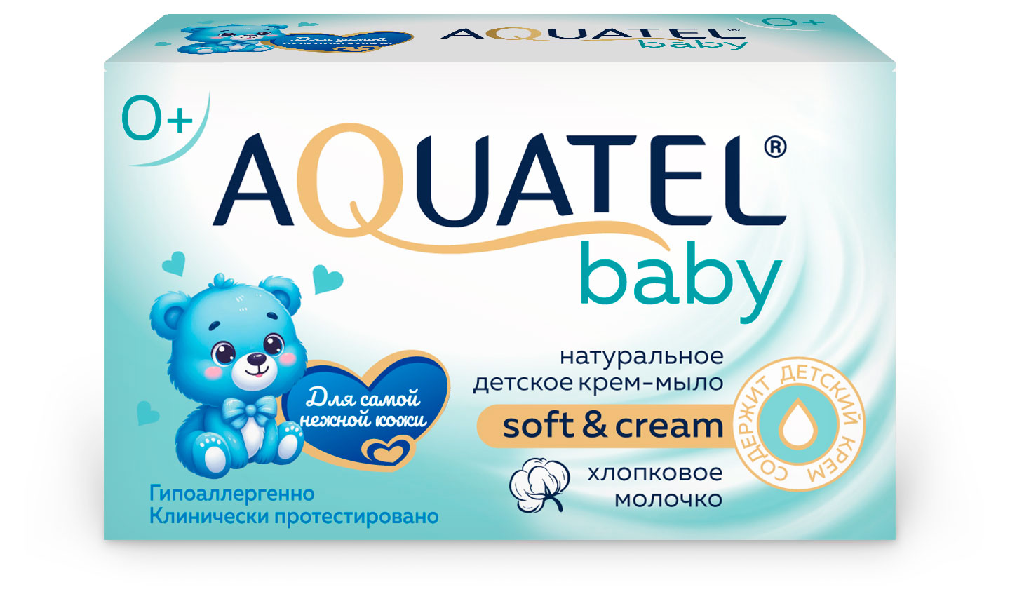 

Твердое крем-мыло детское Aquatel BABY Хлопковое молочко 0+, 90 г