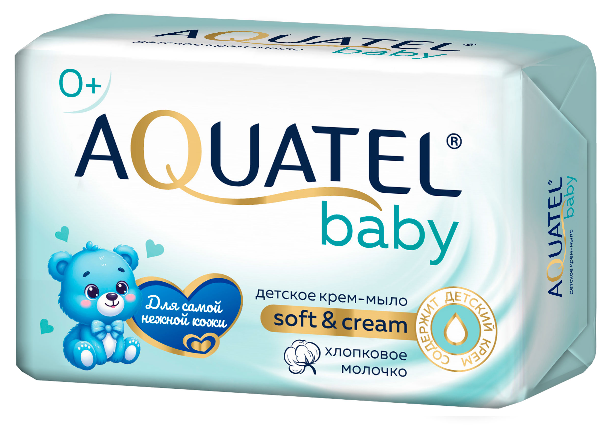 

Твердое крем-мыло детское Aquatel BABY Хлопковое молочко 0+, 4х75 г