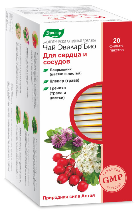 

БАД Эвалар Био Чай для сердца и сосудов в пакетиках, 20 шт х 1,5 г