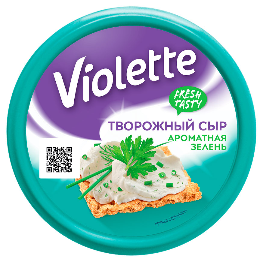 

Сыр творожный Violette с зеленью 70% БЗМЖ, 140 г