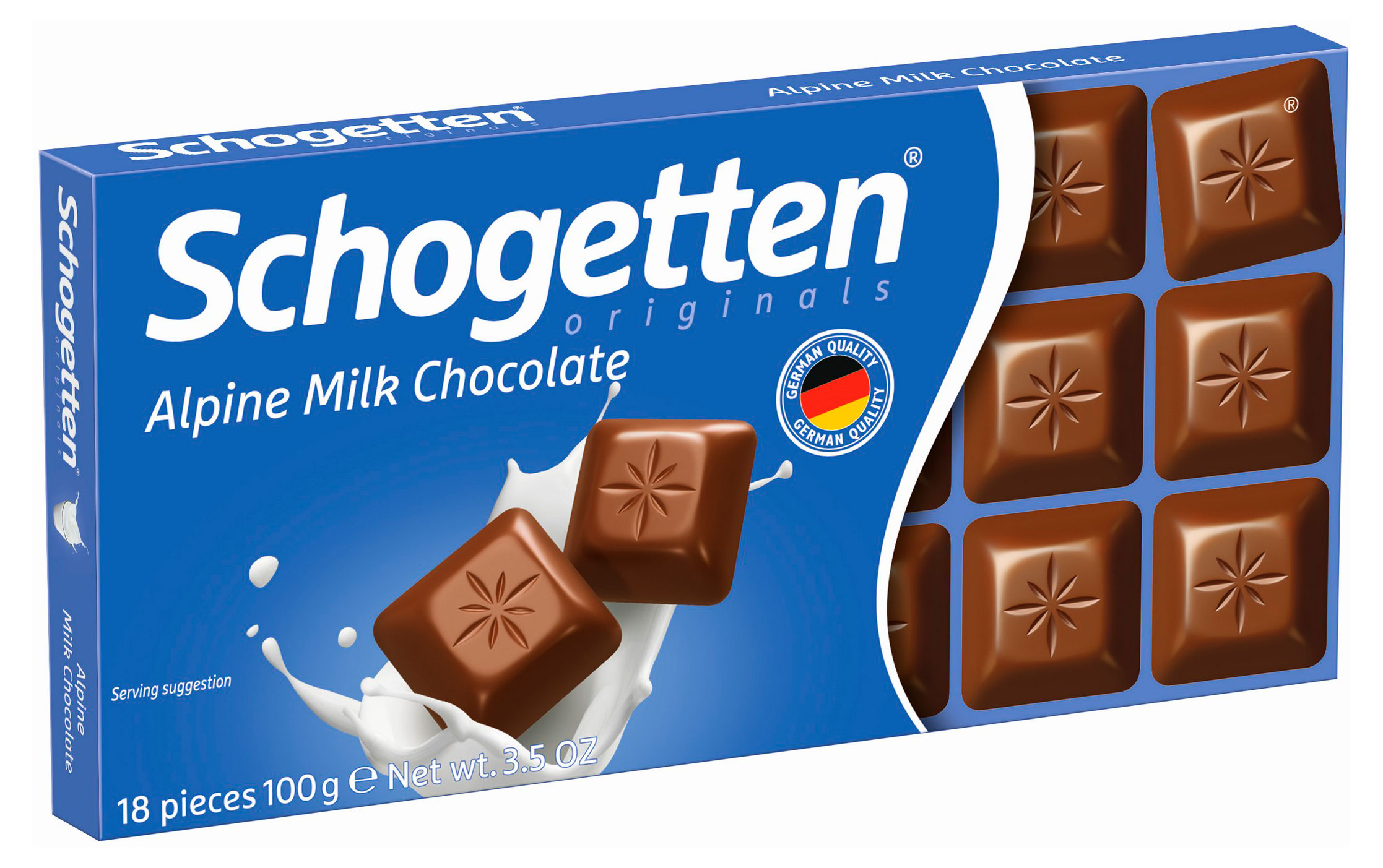 

Шоколад порционный Schogetten Alpine milk chocolate молочный, 100 г