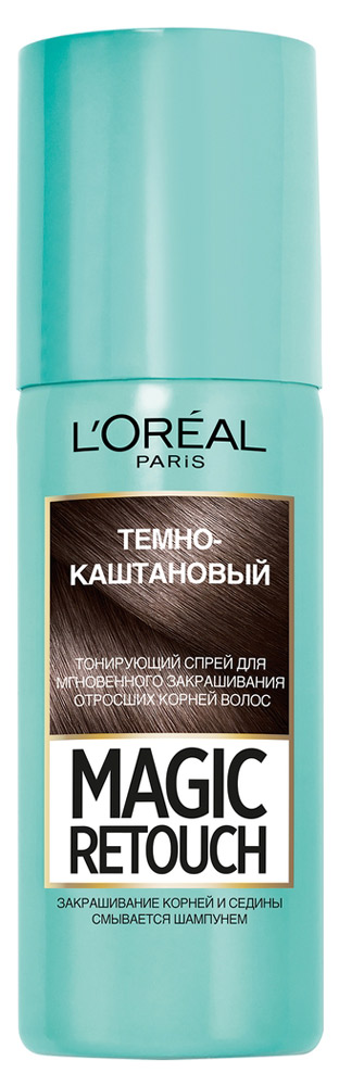 

Спрей тонирующий для отросших корней L'Oreal Paris Magic Retouch темно-каштановый, 75 мл