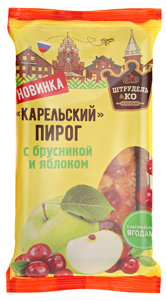 Пирог «Штрудель&КО» Карельский с брусникой и яблоком, 270 г