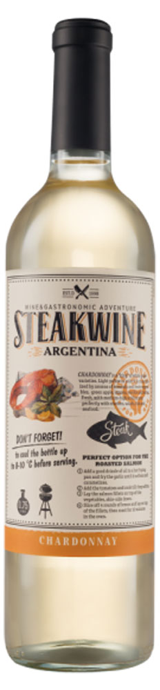 Вино Steakwine CHARDONNAY белое полусухое Аргентина, 0,75 л