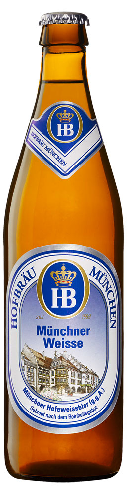 Пиво Hofbrau Munchner Weissbier светлое нефильтрованное неосветленное 5,1%, 500 мл