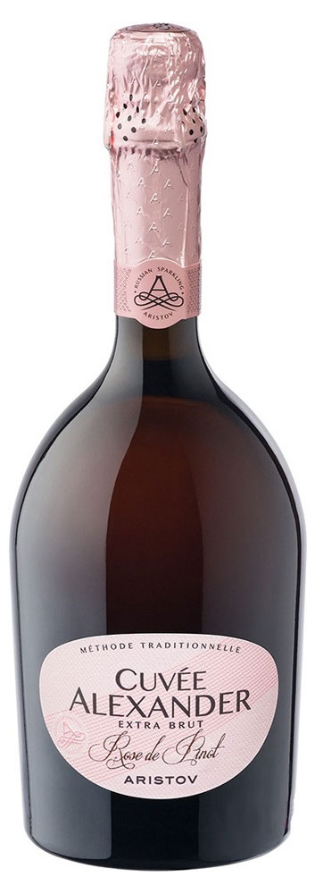 Игристое вино Aristov Cuvee Alexander Rose de Pinot розовое экстра брют Россия, 0,75 л