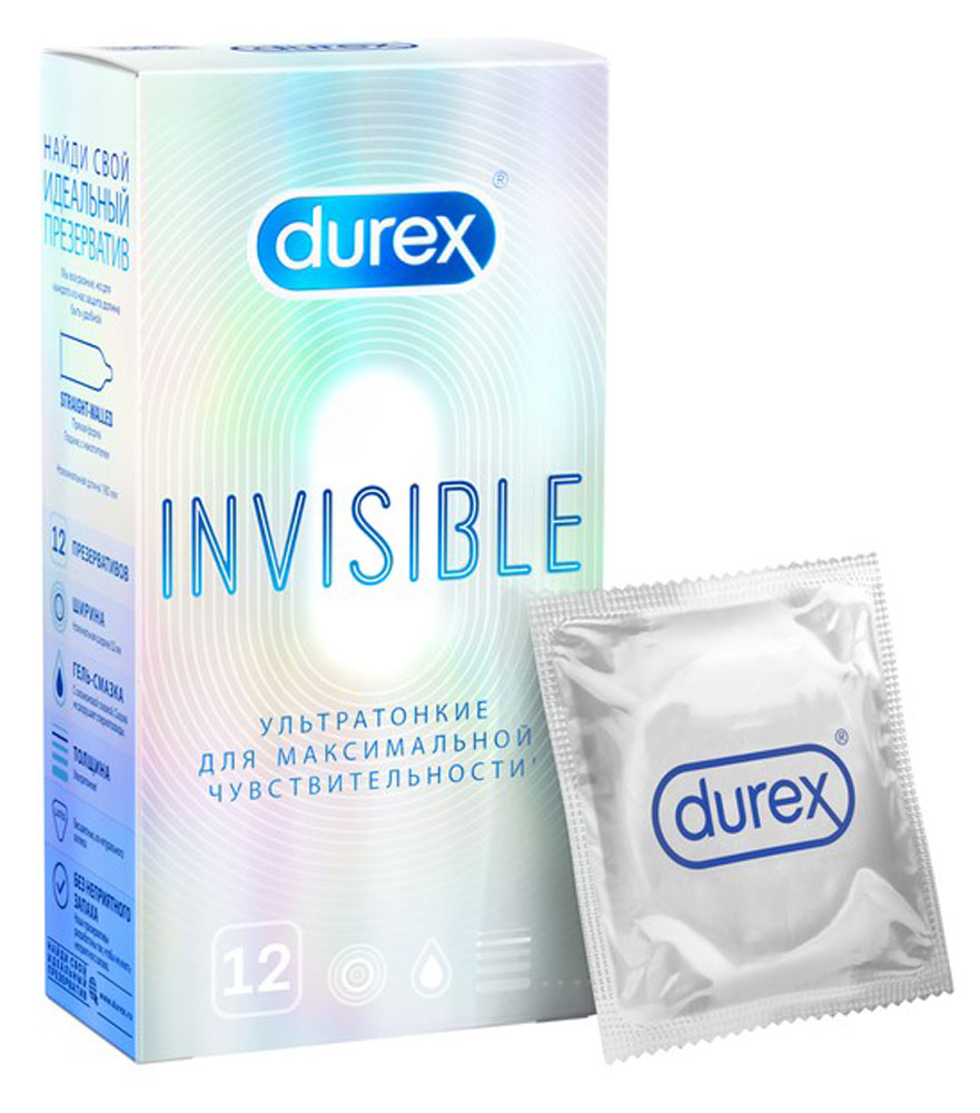 Презервативы Durex Invisible ультратонкие, 12 шт