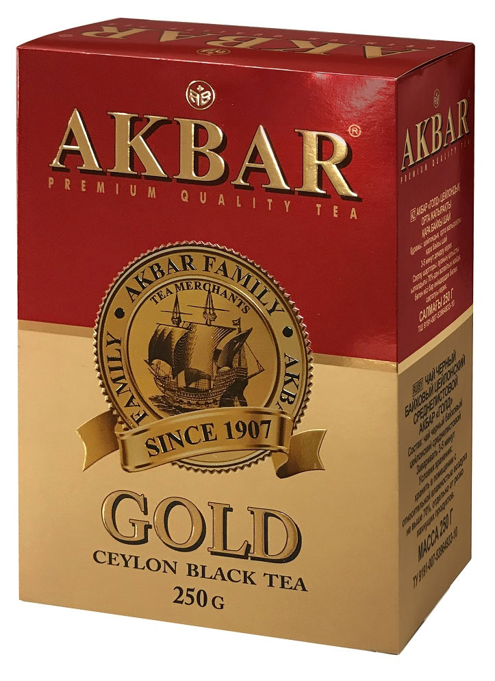 Чай черный AKBAR GOLD цейлонский листовой, 250 г