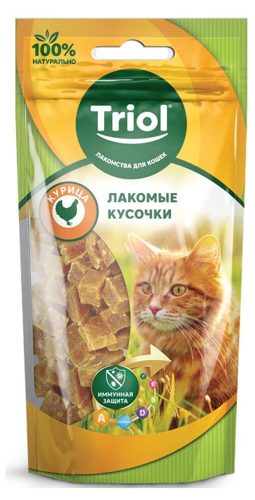 

Лакомство для кошек Triol кусочки курицы, 40 г