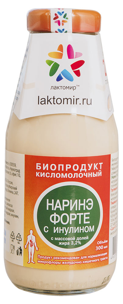 Лактомир | Биопродукт кисломолочный напиток «Лактомир» Наринэ-форте с инулином 3,2%, 300 мл