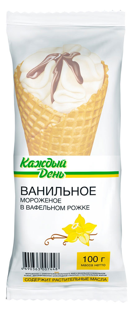 Мороженое «Каждый день» рожок ванильный ЗМЖ, 100 г