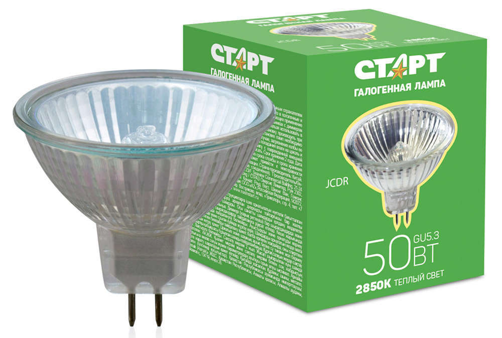 Лампа галогенная «СТАРТ» 50W GU5,3 JCDR 220V