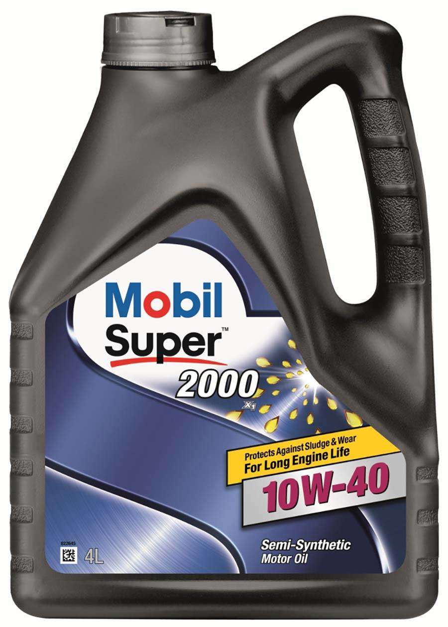 Масло моторное Mobil Super 2000 10W40 полусинтетическое, 4 л