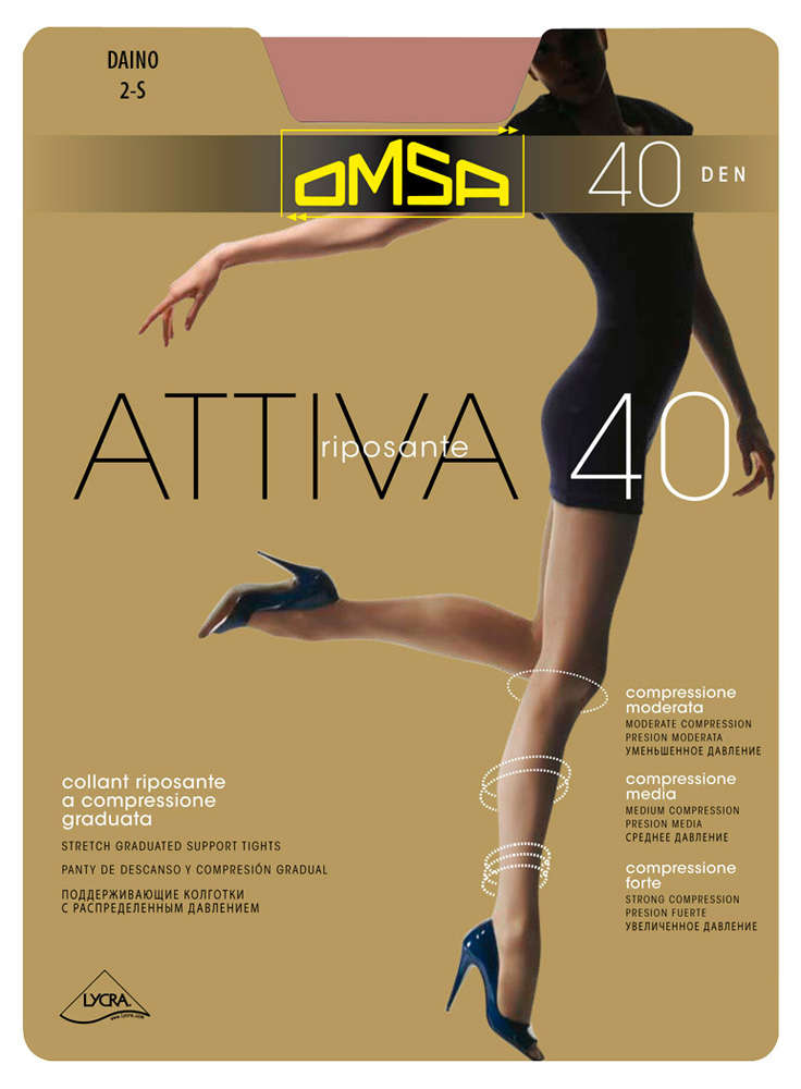 Колготки OMSА Attiva 40 den caramello, размер 6