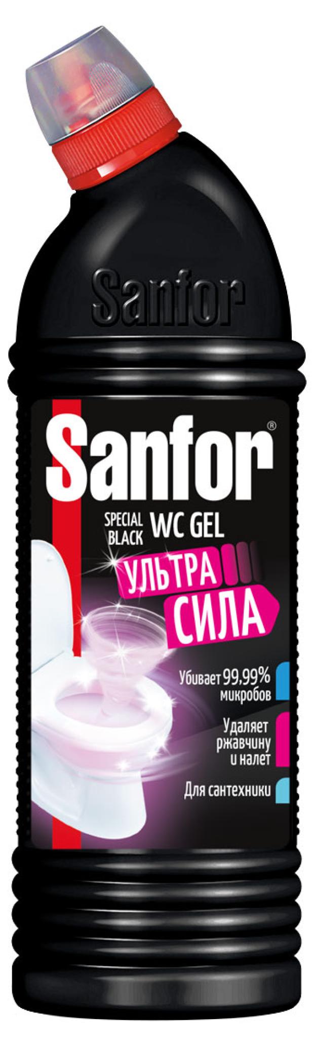 Санфор ультра. Санфор гель 750 Special Black. Чистящий гель для сантехники Sanfor WC Black Gel 750 мл. Гель д.чистки туалетной комнаты Sanfor 750г Special Black. Санфор для унитаза с сакурой.