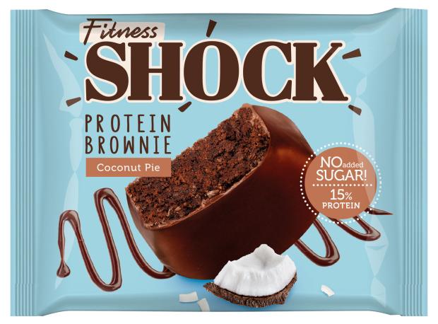 Брауни FitnesSHOCK Протеиновый со вкусом кокосового пирога, 50 г