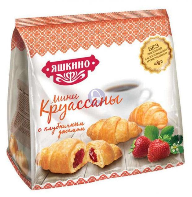 

Мини круассаны «Яшкино» с клубничным джемом, 180 г