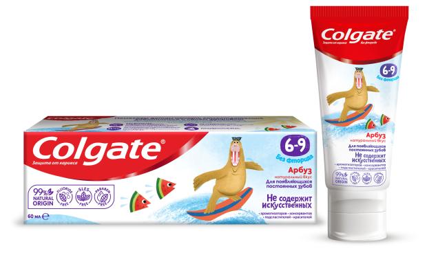 Зубная паста детская Colgate 6-9 Арбуз без фторида, 60 мл