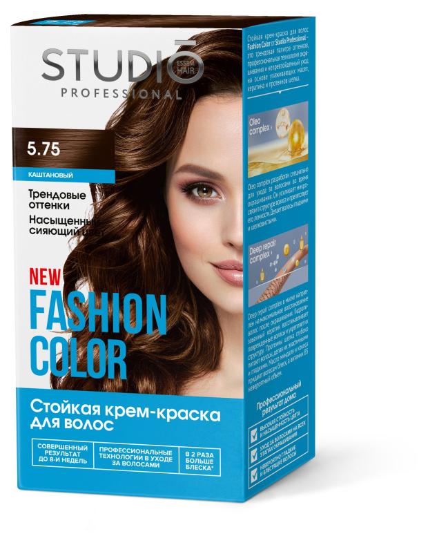 фото Крем-краска для волос studio professional fashion color 5.75 каштановый, 160 мл