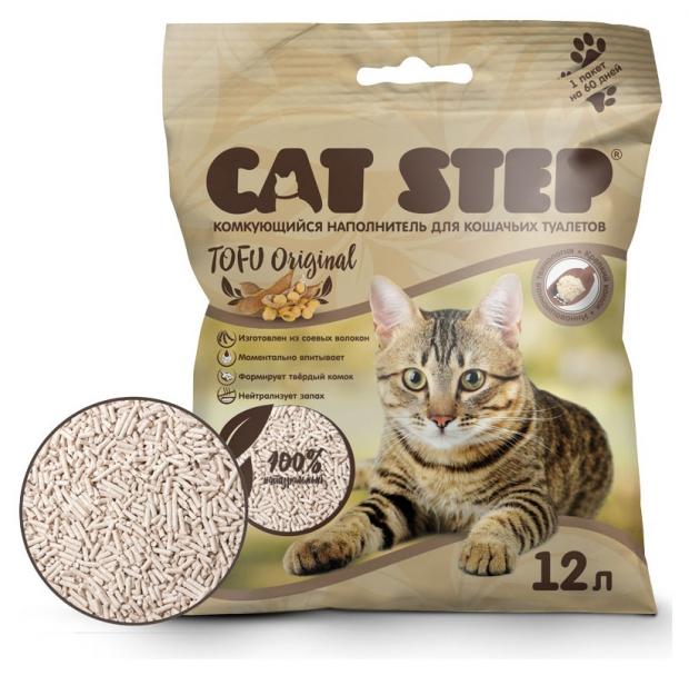 фото Наполнитель для кошечьего туалета cat step tofu original, 12 л