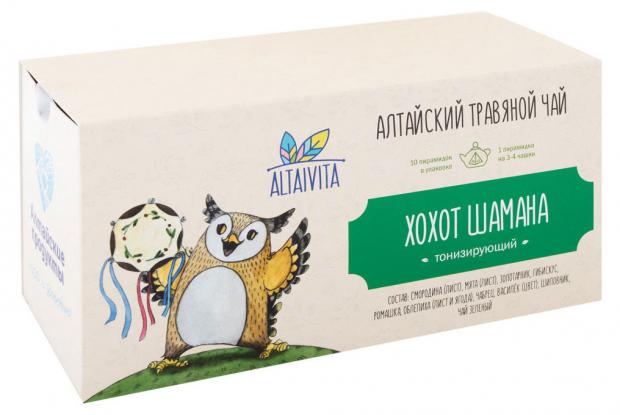 Чай зеленый AltaiVita Хохот Шамана с травами, 10x4 г