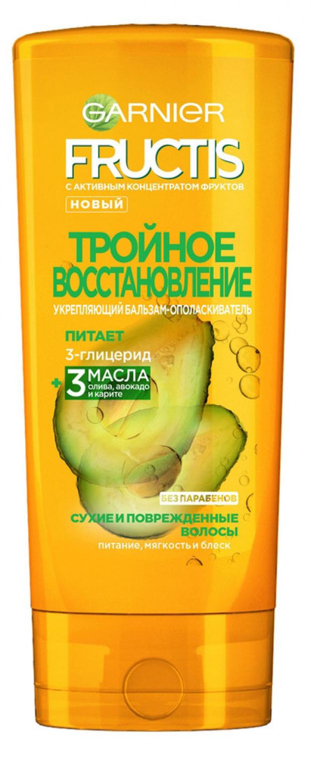 фото Бальзам-ополаскиватель для волос garnier fructis тройное восстановление, 200 мл