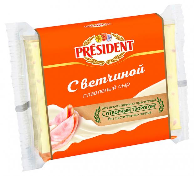 

Сыр плавленый President с ветчиной 40%, 150 г