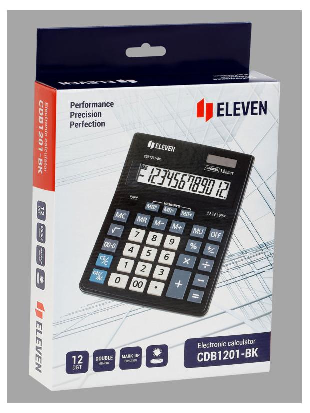 Калькулятор настольный Eleven Business Line CDB1201-BK 12 разрядов, черный, 155х205х35 мм