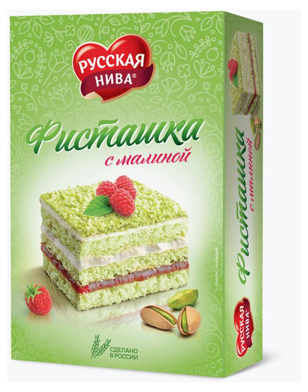 

Торт Русская Нива Фисташковый с малиной, 290 г