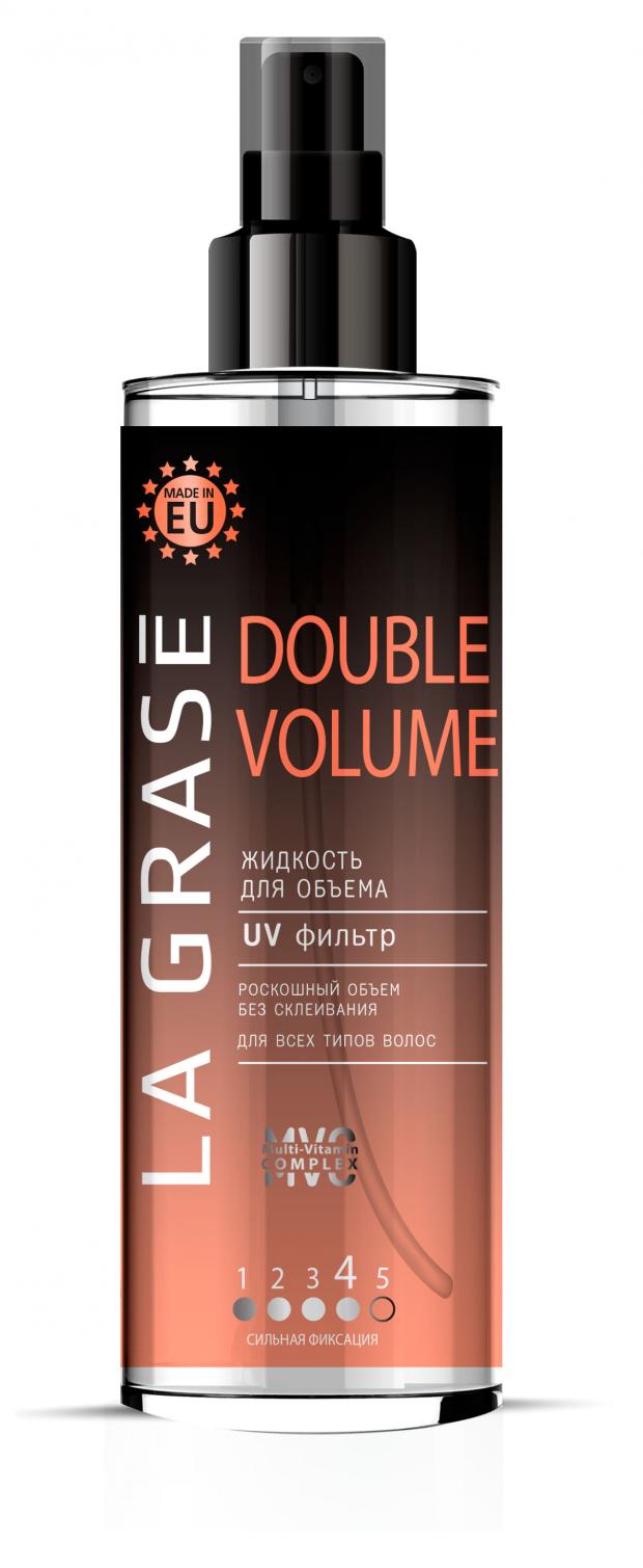 La grase double volume отзывы. Жидкость для укладки волос la grase Double Volume 150 мл. Лак для волос la grase Extra Power 75 мл. La grase жидкость для укладки. Жидкость для укладки волос la grase Double Volume сверхсильная фиксация, 150 мл.