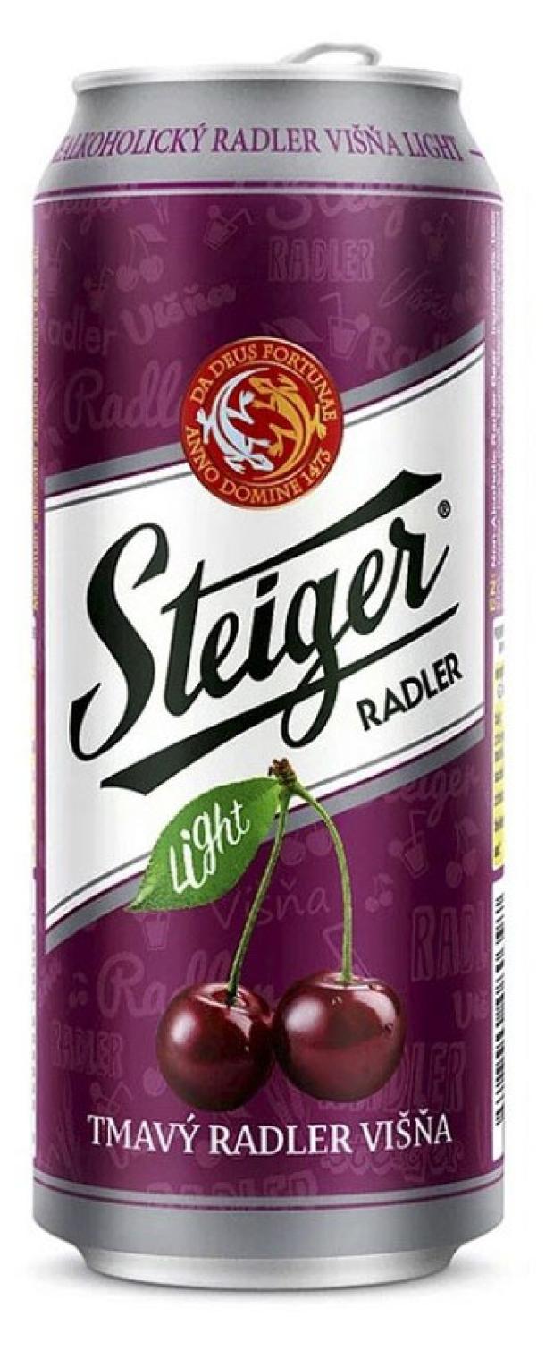 Напиток пивной Radler Steiger Tmavy Visna безалкогольный фильтрованный осветлённый, 500 мл