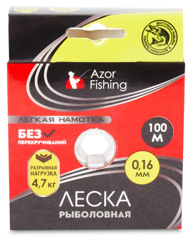 фото Леска azor fishing легкая намотка 0,16 мм, 100 м