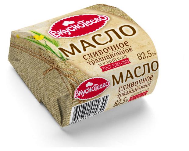 

Масло сливочное «Вкуснотеево» традиционное 82,5%, 200 г