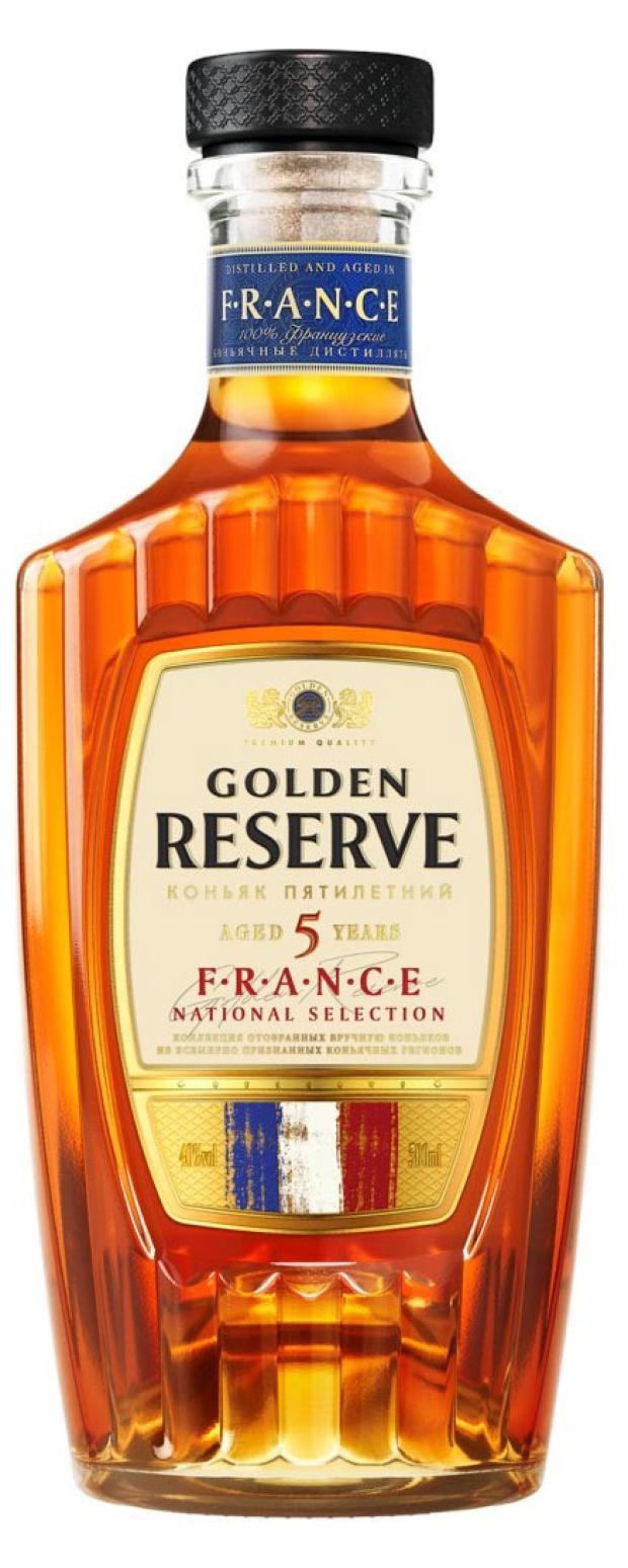 Золотой резерв 0.5. Коньяк Golden Reserve 5. Коньяк Голден резерв Франс. Коньяк Голден резерв Франс Нэшнл Селекшн. Коньяк российский «Golden Reserve National selection France 5 years old».