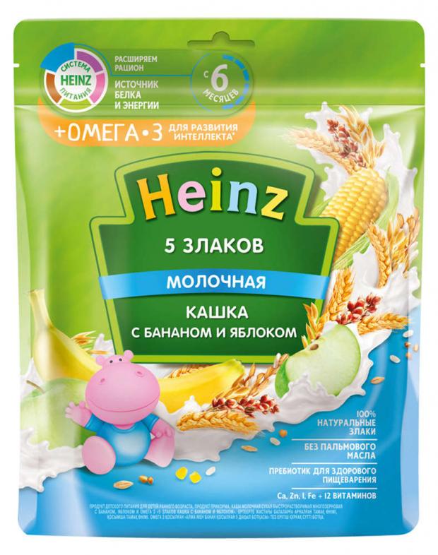 

Каша молочная Heinz 5 злаков с бананом и яблоком с 6 мес., 200 г