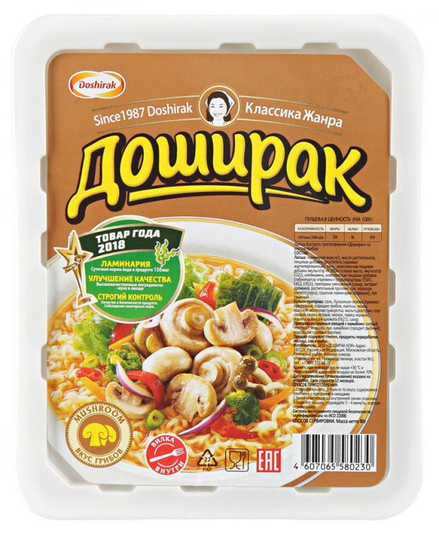 Лапша быстрого приготовления Доширак со вкусом грибов 90 г 49₽