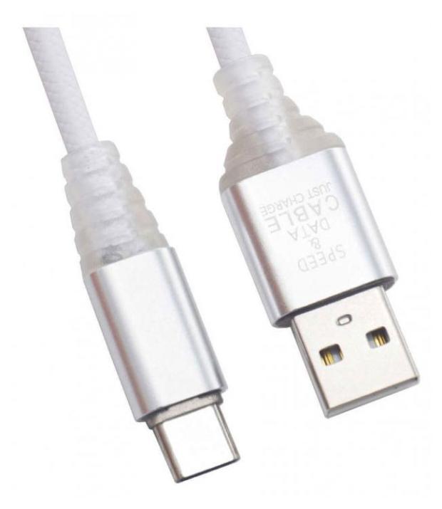 фото Usb кабель liberty project type-c змея led tpe белый