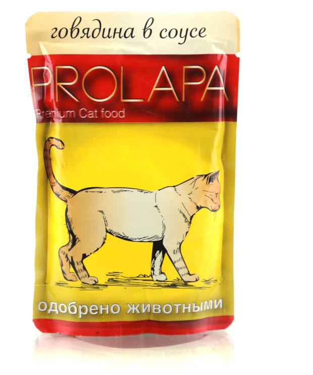 

Влажный корм для кошек Prolapa Premium говядина в соусе, 100 г