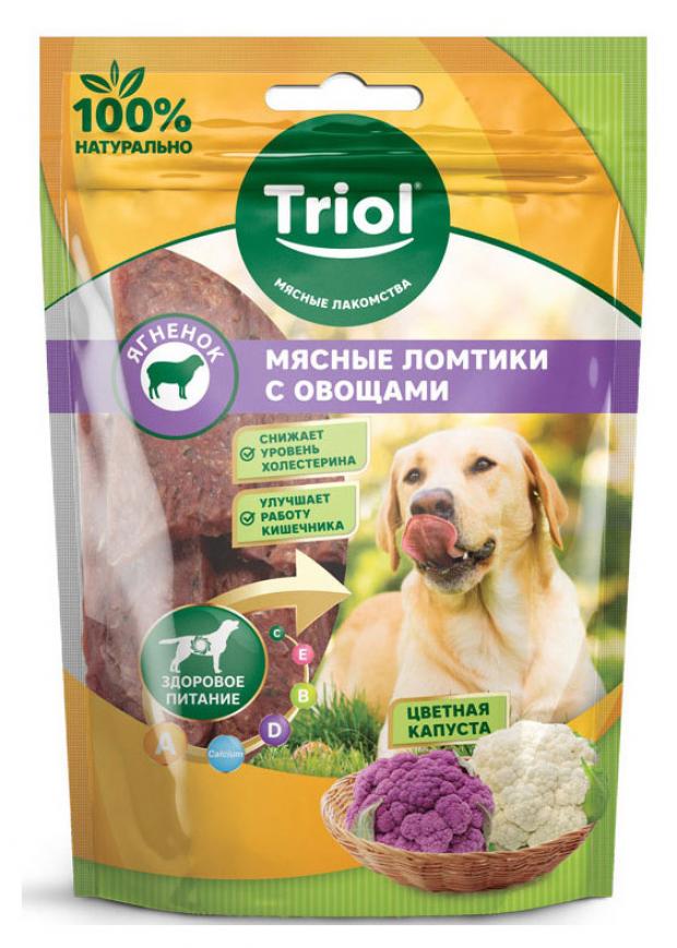 фото Лакомство для собак triol мясные ломтики ягненок с цветной капустой, 70 г