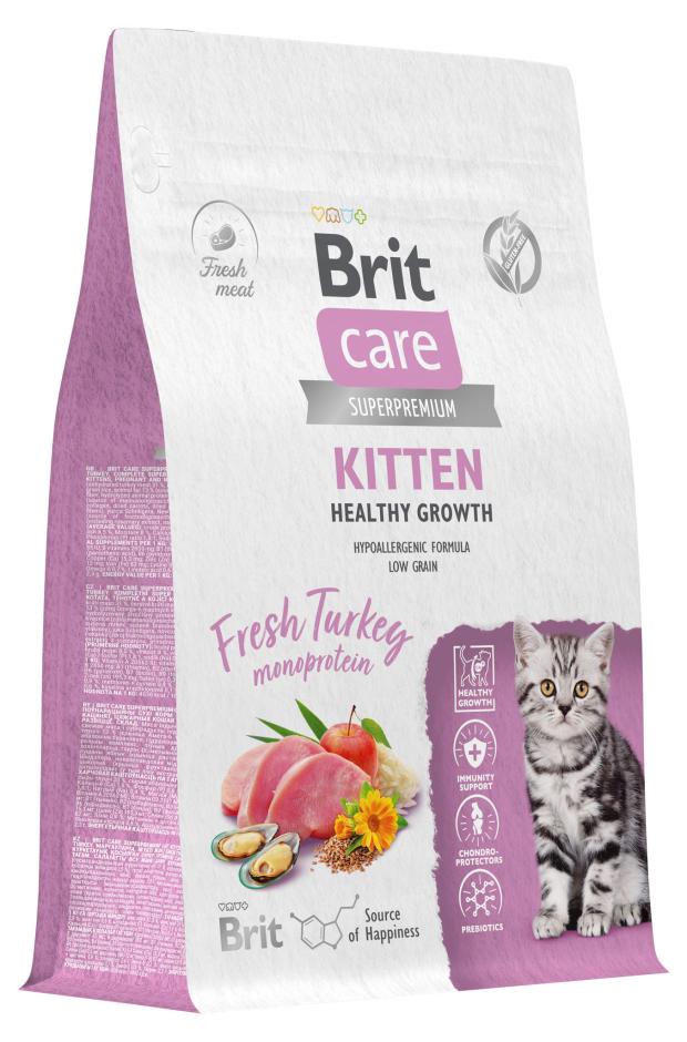 

Сухой корм для котят Brit Care с индейкой Cat Kitten Healthy Growth, 400 г