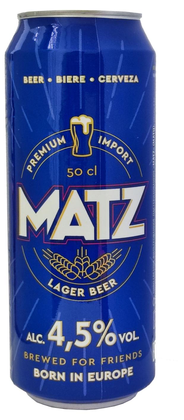 

Пиво Matz светлое фильмированное 4,5%, 500 мл