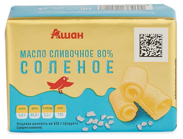 фото Масло сливочное ашан соленое 80%, 100 г