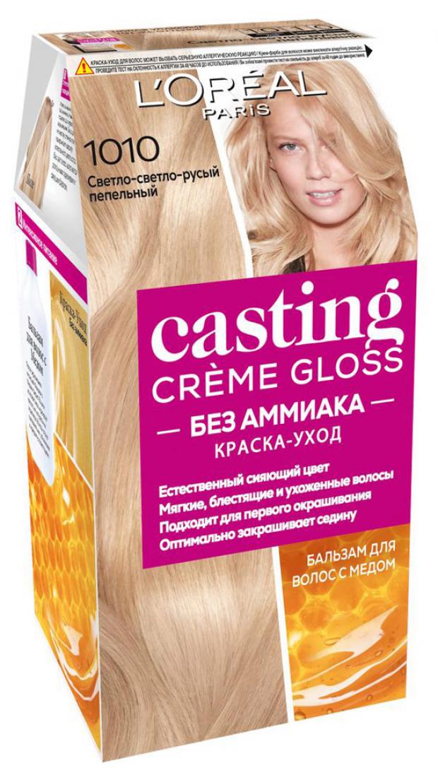 фото Краска для волос l'oreal paris casting creme gloss, светло-русый пепельный тон 1010, 180 мл