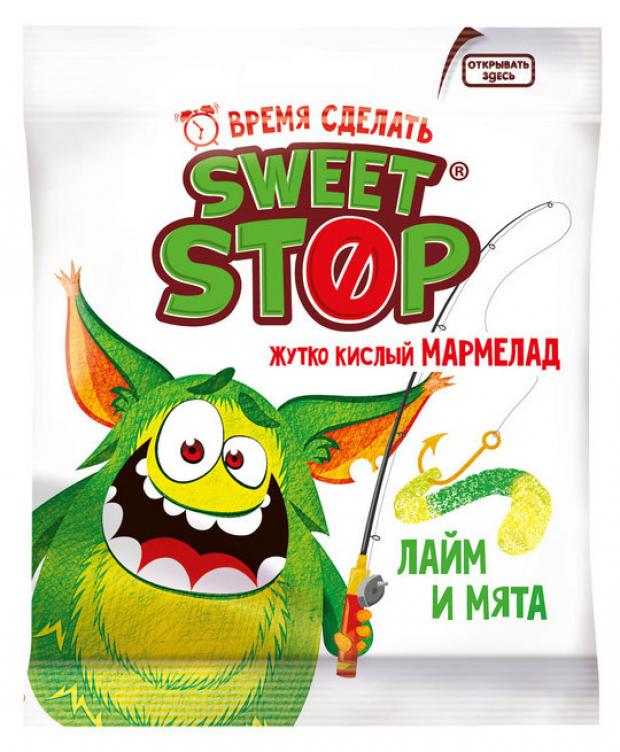 

Мармелад жевательный Sweet Stop червячки лайм мята, 70 г