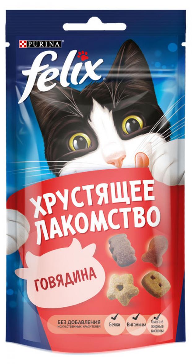 

Хрустящее лакомство для кошек Felix с говядиной, 60 г