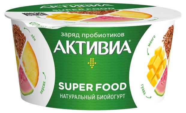 

Йогурт Активиа Super food с персиком манго гуавой семенами чиа амарантом и семенами льна 2,2% БЗМЖ, 140 г