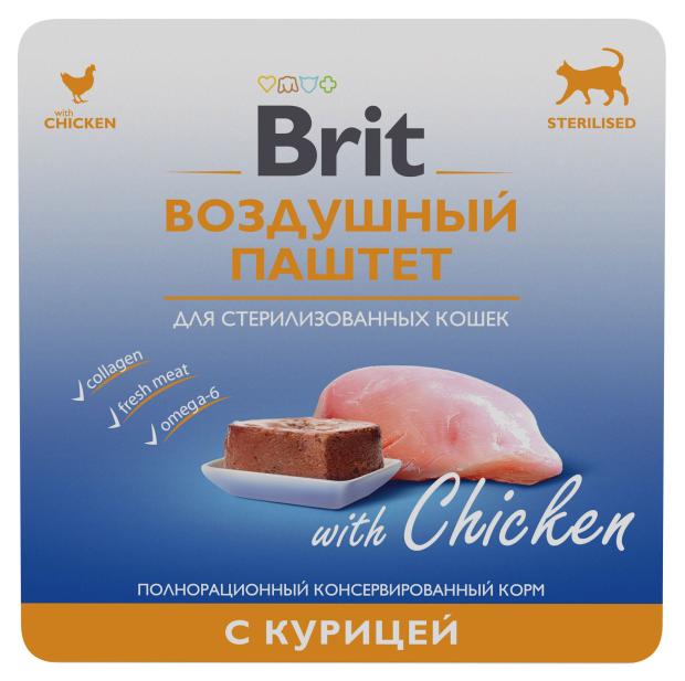 фото Паштет для стерилизованных кошек brit premium воздушный курица, 100 г