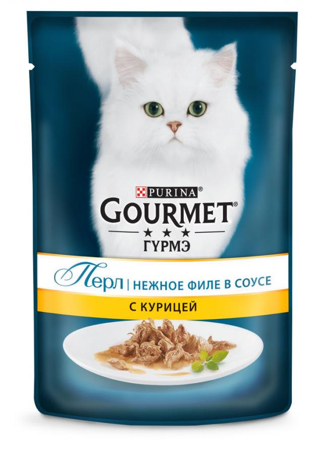 фото Корм для кошек gourmet perle нежное филе с курицей в соусе, 85 г