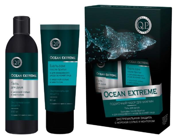 Подарочный набор Q.P. Men care 1510 Ocean Extreme Гель для душа 200 мл + Бальзам после бритья 80 мл