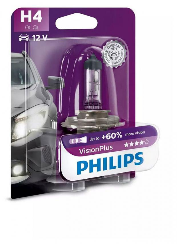 фото Лампа галогенная philips h4 12v-60w p43t